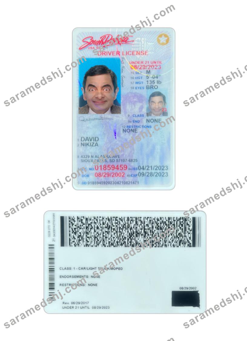 USA South Dakota under 21 driving license 2023-present